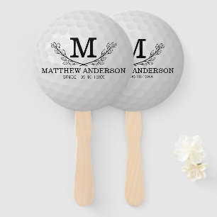 Personalisiertes Golf Ball Muster Name Monogramm A Fächer