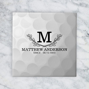 Personalisiertes Golf Ball Muster Name Monogramm A Fliese