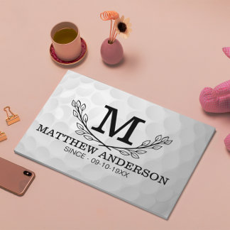 Personalisiertes Golf Ball Muster Name Monogramm A Gästebuch