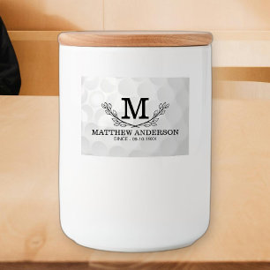 Personalisiertes Golf Ball Muster Name Monogramm A Lebensmitteletikett