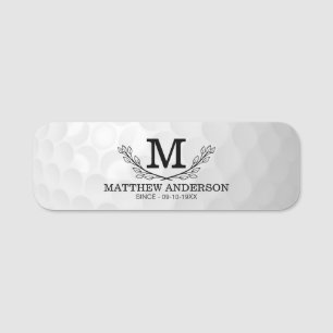 Personalisiertes Golf Ball Muster Name Monogramm A Namensschild