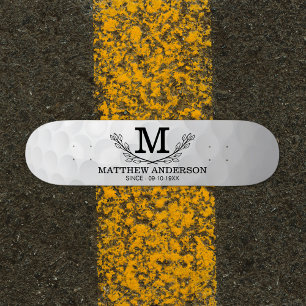 Personalisiertes Golf Ball Muster Name Monogramm A Skateboard