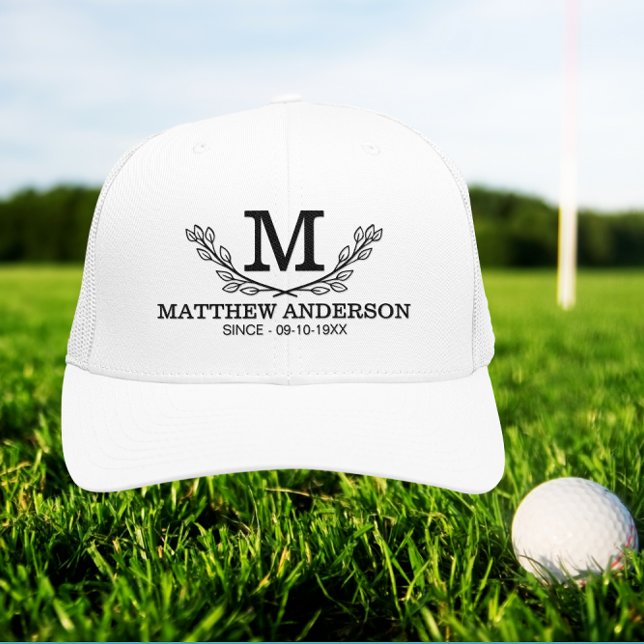 Personalisiertes Golf Ball Muster Name Monogramm A Truckerkappe (Von Creator hochgeladen)