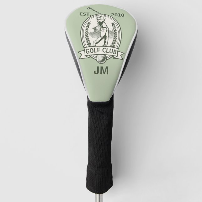 Personalisiertes Golf Club Monogramm-Design mit Go Golf Headcover (Vorderseite)