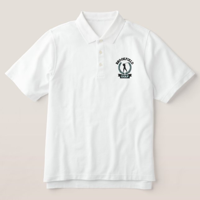 Personalisiertes Golf Emblem mit Laurel Blätter (Design Vorderseite)