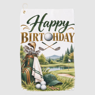 Personalisiertes Golf-Geburtstagshandtuch Golfhandtuch