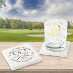 Personalisiertes Golf Hole in One Award Steinuntersetzer<br><div class="desc">Personalisieren Sie den Namen,  die Position Loch Nummer,  und das Datum zu einem großen Golf-Keepsake zu schaffen,  um dieses fantastische Loch in einem zu feiern. Entwickelt von Thisisnotme©</div>