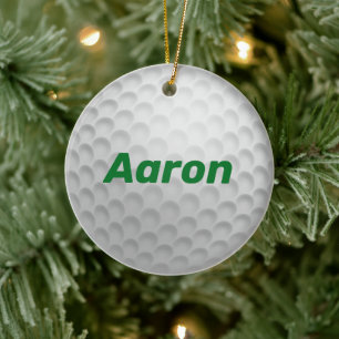 Personalisiertes Golfball-Weihnachtsbaumanhänger-G Keramik Ornament