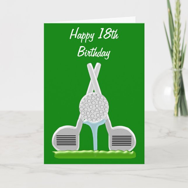 Personalisiertes Golfdesign zum Geburtstag Karte (Vorderseite)