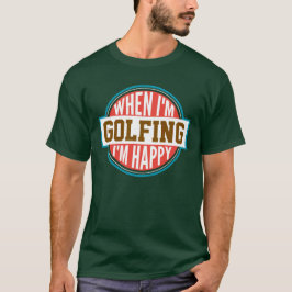 Personalisiertes Golfeln Lover White Text Red Circ T-Shirt