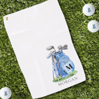 Personalisiertes Golfer Blau Monogramm