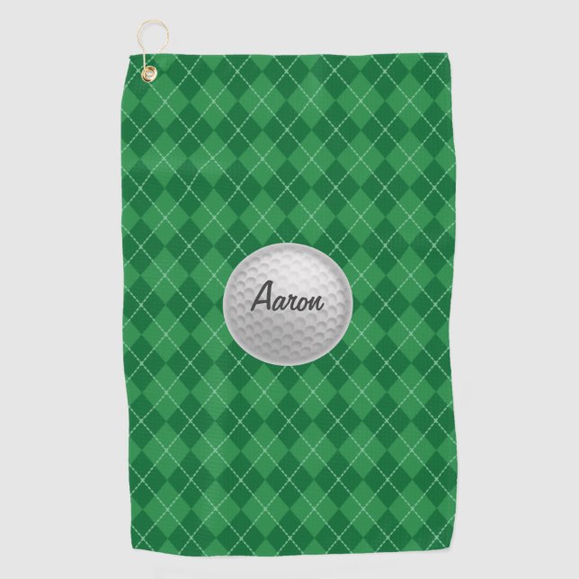 Personalisiertes Golfer Golf Handtuchgeschenk Golfhandtuch (Vorderseite)