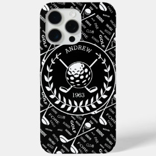 Personalisiertes Golfer-Logo iPhone 15 Pro Max Hülle
