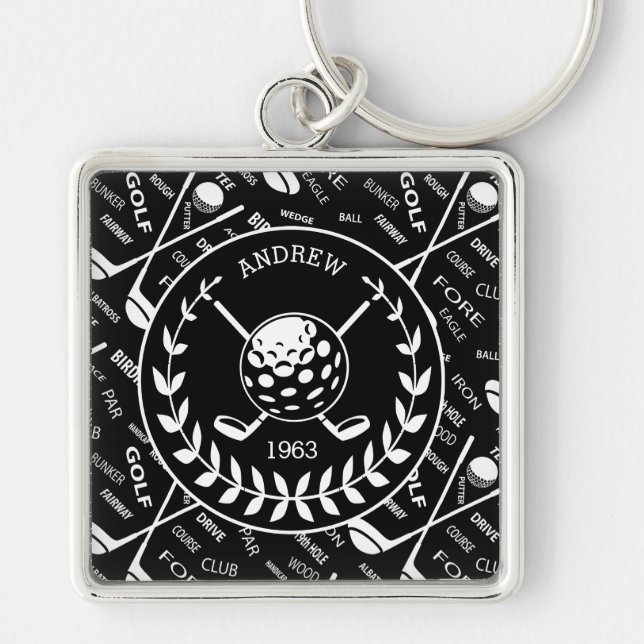 Personalisiertes Golfer-Logo Schlüsselanhänger (Vorne)