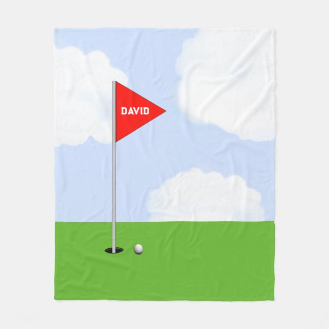 Personalisiertes Golfgeschenk Fleecedecke (Vorderseite)