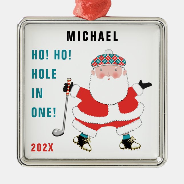 Personalisiertes Golfgeschenk Ornament Aus Metall (Vorne)