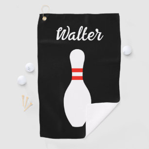 Personalisiertes Golfhandtuch im Bowling Button-De