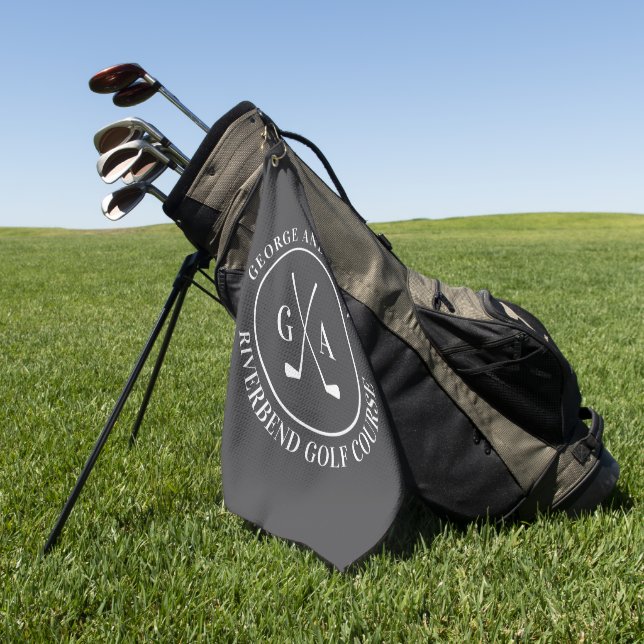 Personalisiertes Golfklub-Monogramm-Geschenk Golfhandtuch (Gras)