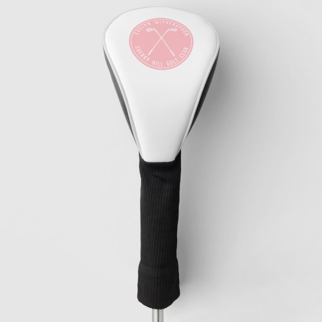 Personalisiertes Golfrosa Golf Headcover (Vorderseite)
