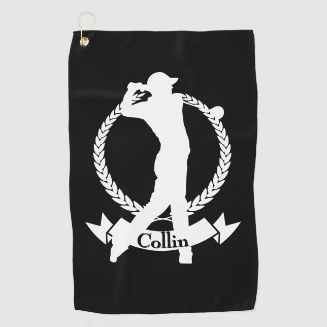 Personalisiertes Golfschwingen Herren Golfhandtuch (Vorderseite)