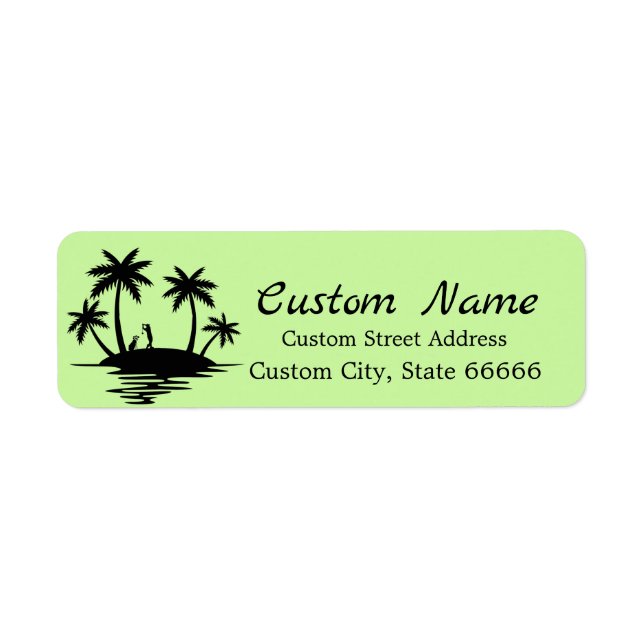 Personalisiertes Golfthema Palm Tree Rücksendeadre (Vorne)