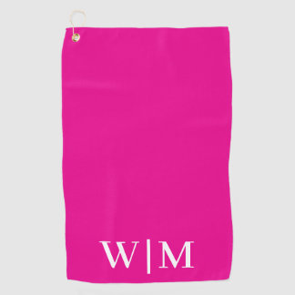 Personalisiertes Golftücher in Pink und Weiß Golfhandtuch