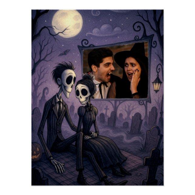 Personalisiertes gotisches Halloween-Foto Poster (Vorderseite)