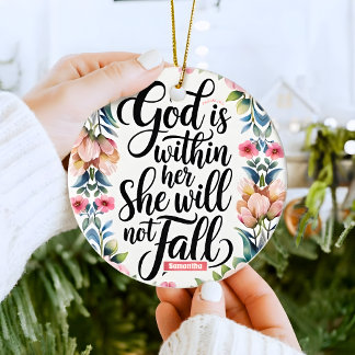 Personalisiertes Gott ist in ihr Christliche Fraue Keramik Ornament