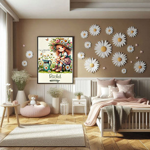 Personalisiertes Gottes Kind Gänseblümchen Mädchen Poster