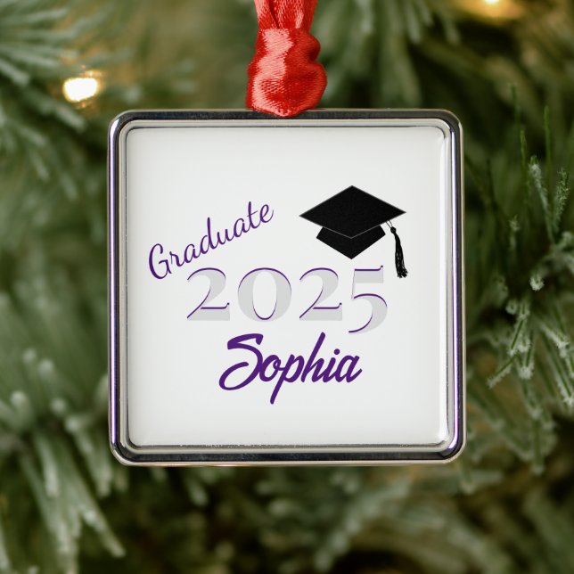 Personalisiertes Graduate Ornament Lila (Baum)