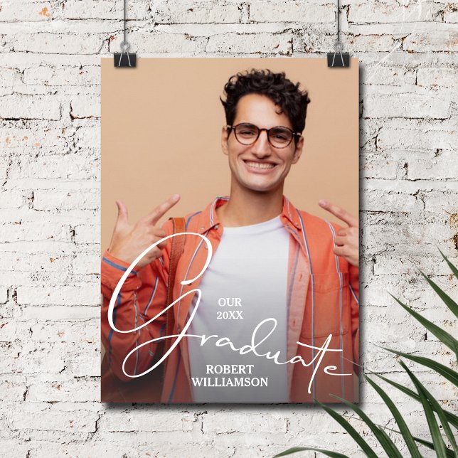 Personalisiertes Graduate Script-Foto Poster (Personalized Graduate Script Photo Poster, INSTANT DOWNLOAD and/or PRINTED)