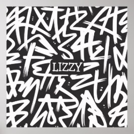 Personalisiertes Graffiti-Namen-Muster — Benutzerd Poster