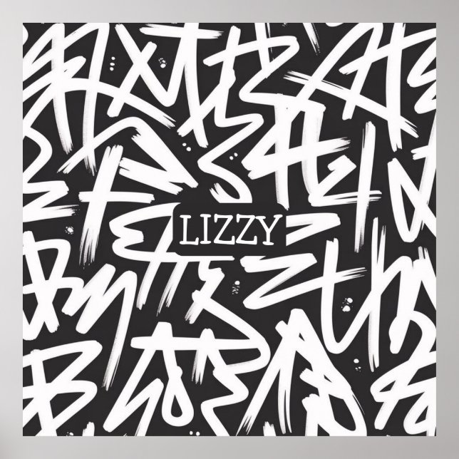 Personalisiertes Graffiti-Namen-Muster — Benutzerd Poster (Vorne)