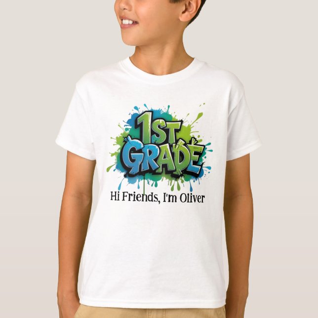 Personalisiertes Grafik T-Shirt für Kinder - Zurüc (Vorderseite)
