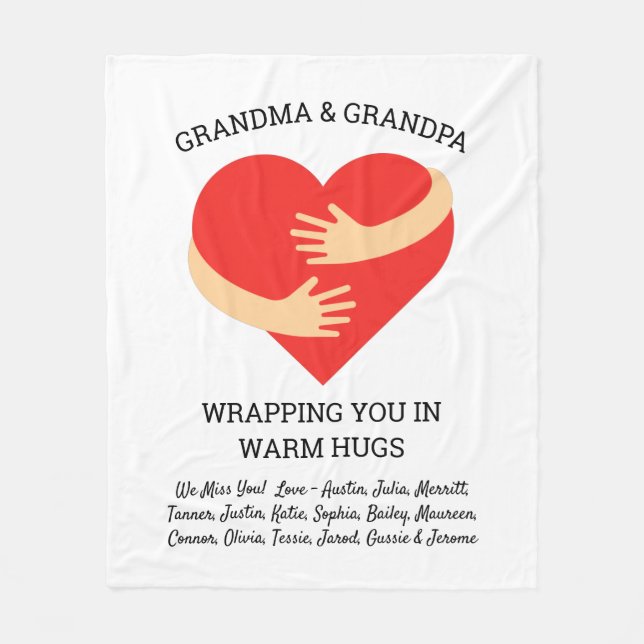 Personalisiertes Grandmuttergeschenk von GrandKids Fleecedecke (Vorderseite)