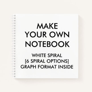 Personalisiertes GRAPH-Notebook, White Spiral Notizbuch