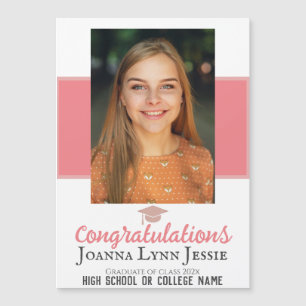 Personalisiertes Gratulationsskript Graduate Foto Magnetkarte
