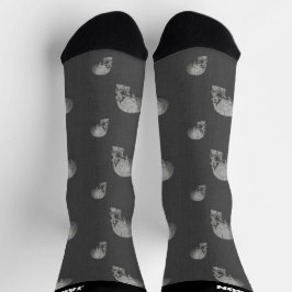 Personalisiertes Grauen und Schwarzes SchädelHallo Socken