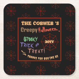 Personalisiertes, grauenhaftes Halloween-Spinnenne Rechteckiger Pappuntersetzer
