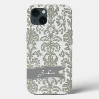 Personalisiertes graues Damast-iPhone 6 Hülle iPhone Hülle