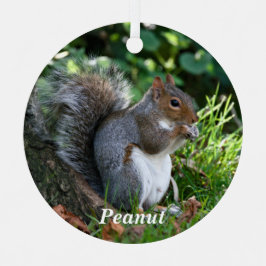 Personalisiertes graues Eichhörnchen Ornament Aus Metall