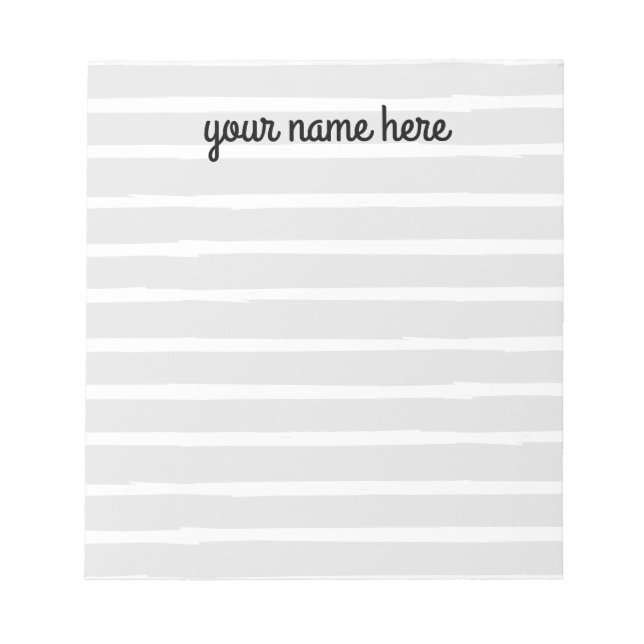 Personalisiertes graues Notepad Notizblock (Vorderseite)