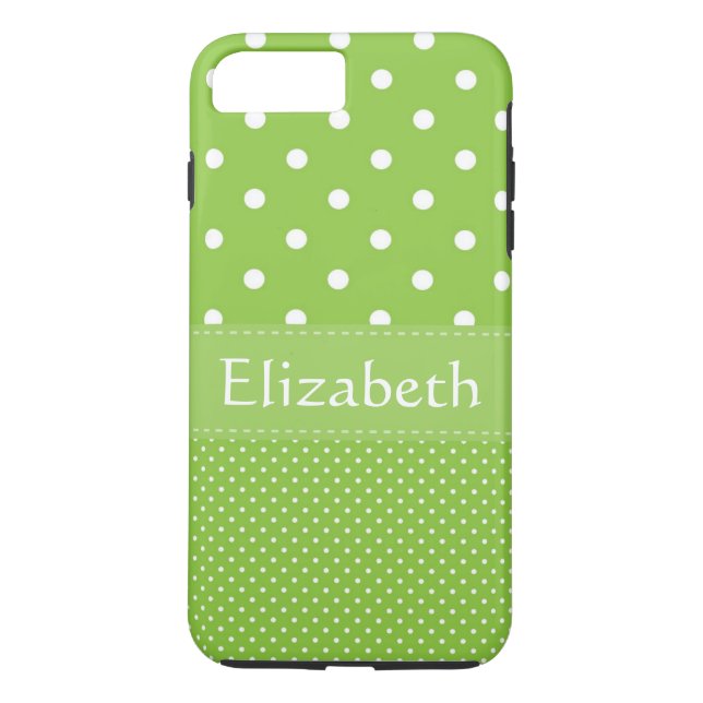 Personalisiertes Green Polka Dots Muster Case-Mate iPhone Hülle (Rückseite)