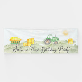 Personalisiertes Green Tractor Theme Große Banner