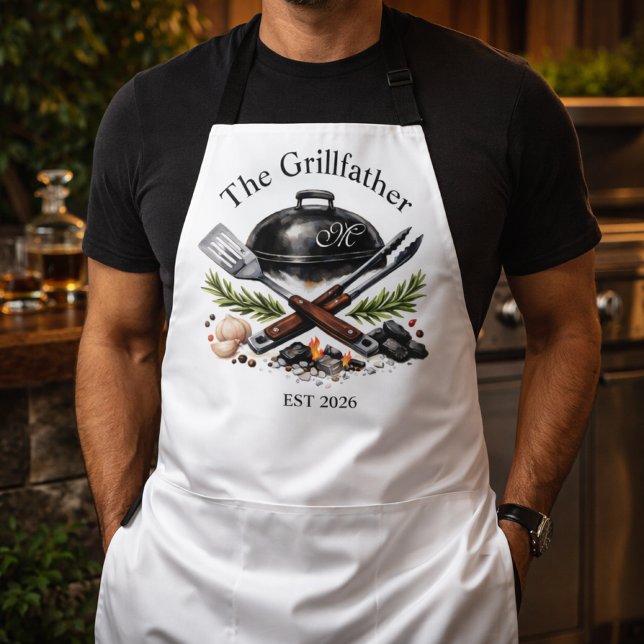 Personalisiertes Grillvater-Monogramm Schürze (Von Creator hochgeladen)
