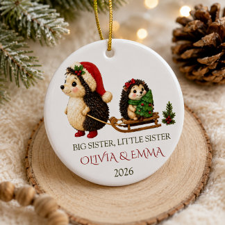 Personalisiertes große Schwester kleine Schwester Keramik Ornament