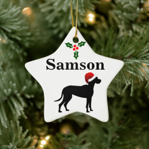 Personalisiertes Großes Däne Weihnachten Keramik Ornament