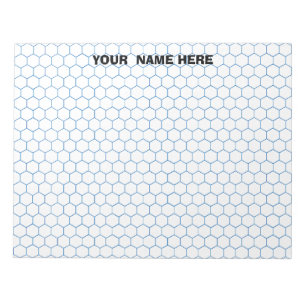 Personalisiertes großes Hexagon Graph Paper Notepa Notizblock