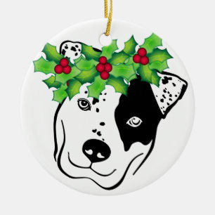 Personalisiertes Gruben-Stier-Weihnachten Keramik Ornament