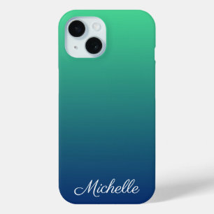 Personalisiertes Grün und blaues Ober Case-Mate iPhone Hülle